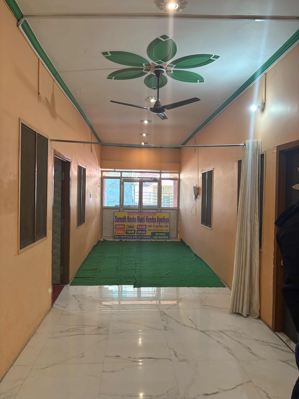 Prayer and yoga hall at the Nasha Mukti Kendra in Basti rehabilitation centre